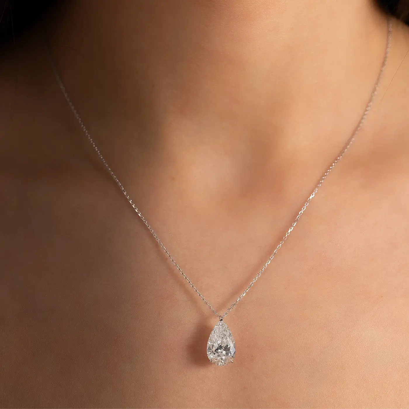 5ct Pear Lab Diamond Solitaire Pendant