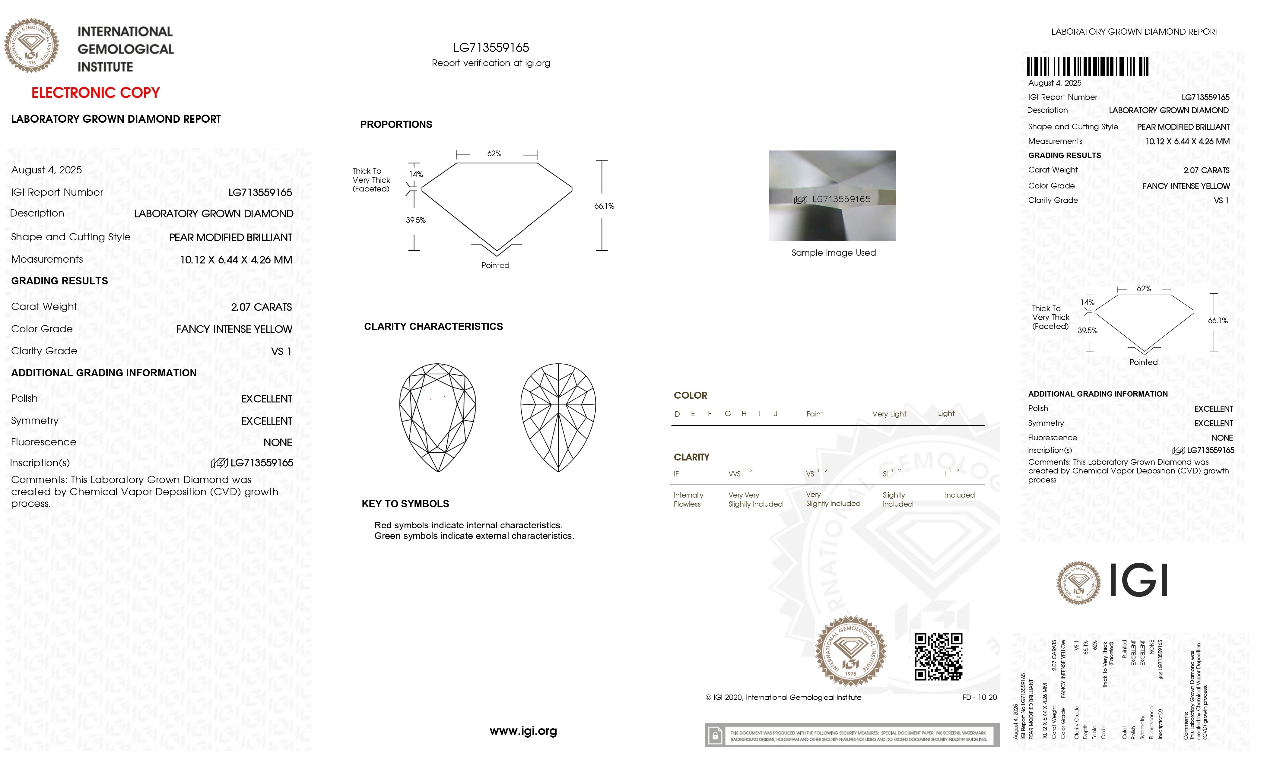 IGI Certificate LG713559165