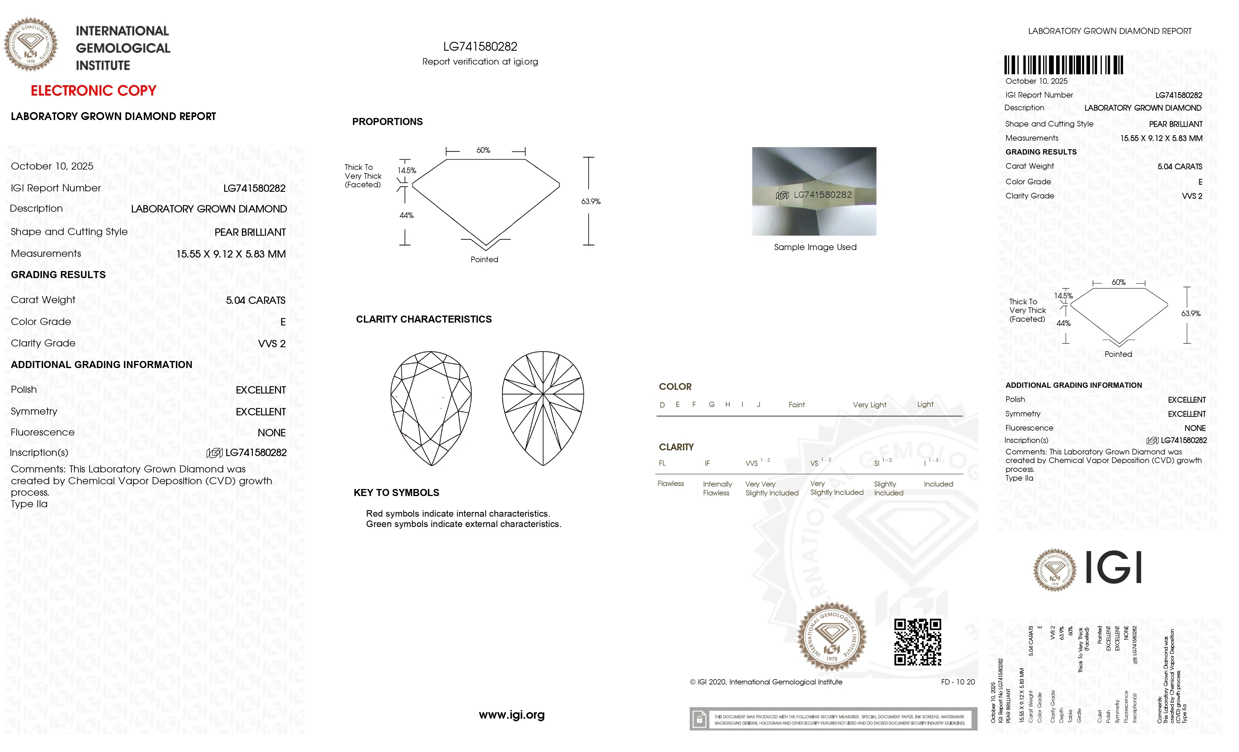 5.04ct Pear Lab Diamond Heart Trilogy | Center Stone Certificate