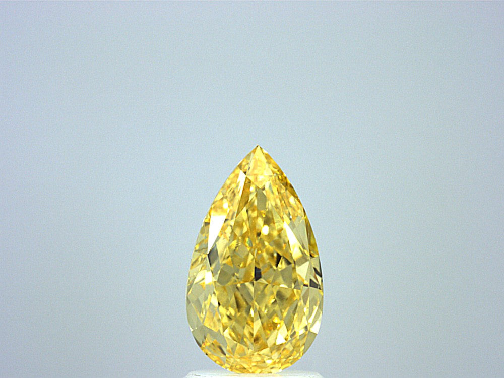 2.08ct Fancy Intense Yellow VVS2 Pear Lab Diamond, IGI Certified