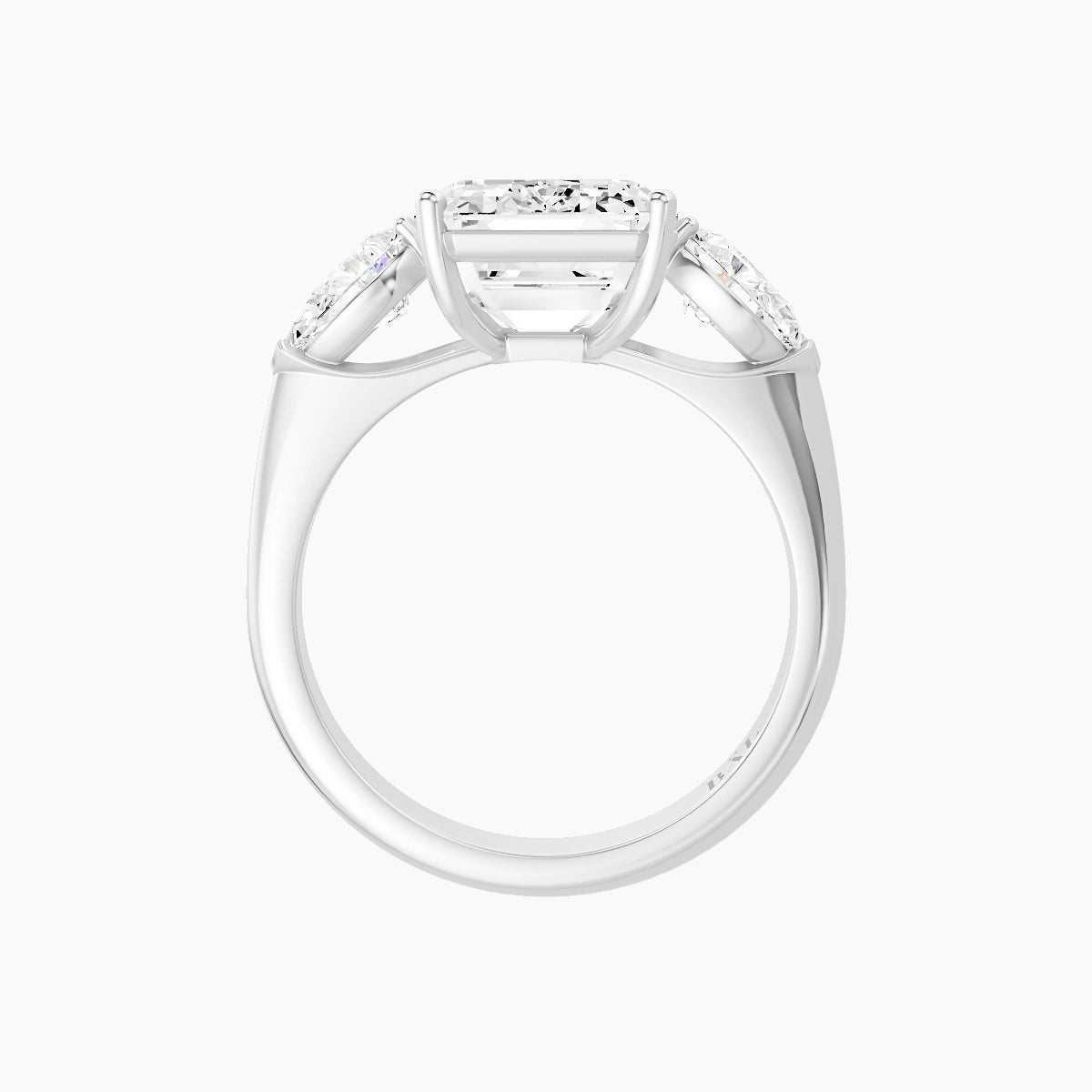 Classic Pear Trilogy | 18k White Gold 5 ct Emerald White Lab Diamond Ring