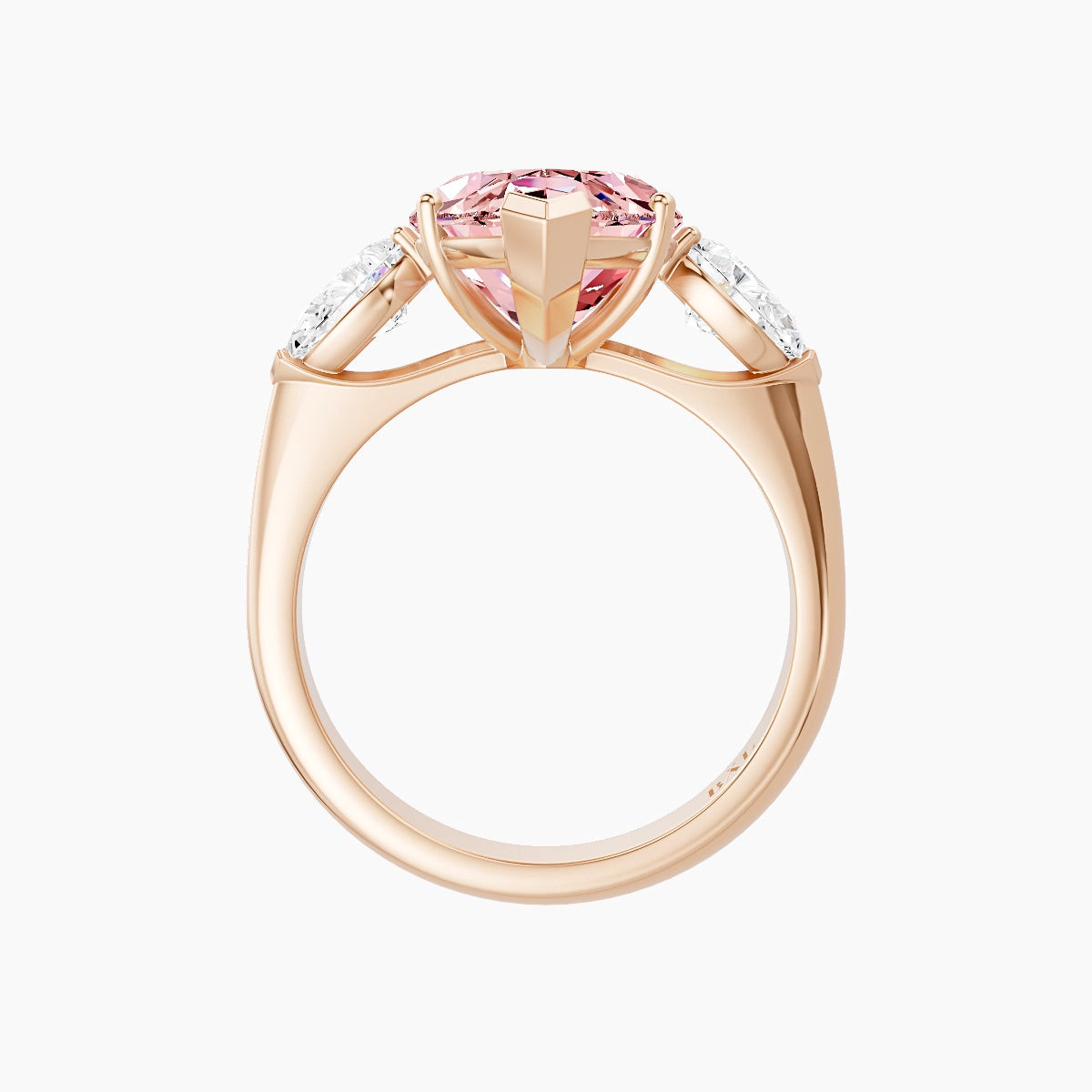 Classic Pear Trilogy | 18k Rose Gold 5 ct Marquise Pink Lab Diamond Ring