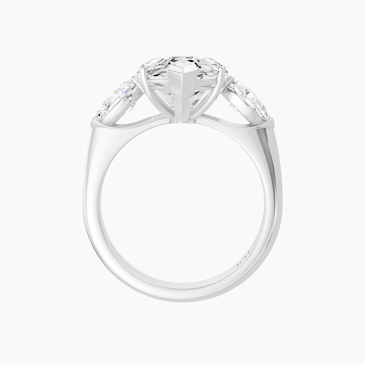 Classic Pear Trilogy | 18k White Gold 5 ct Marquise White Lab Diamond Ring