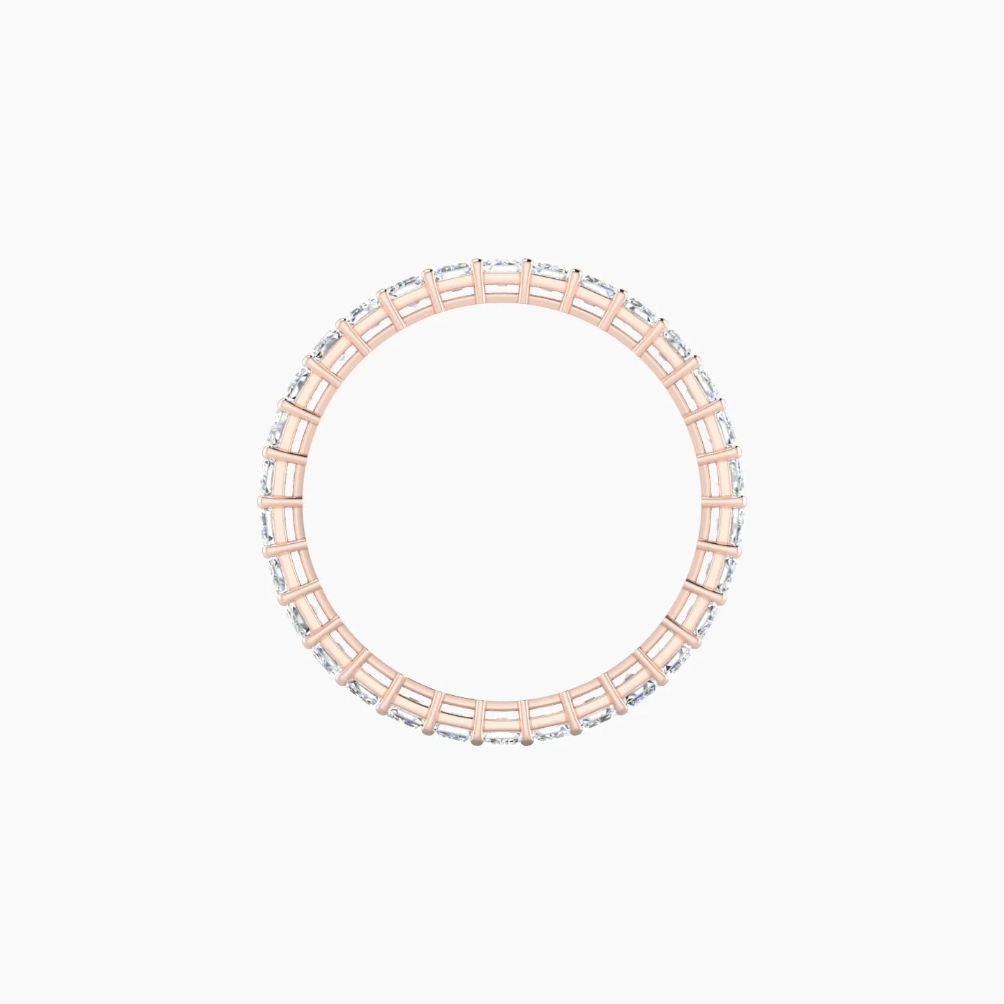 Classic Prong Eternity Ring | 18k Rose Gold 3 x 2 mm Emerald Lab Diamond