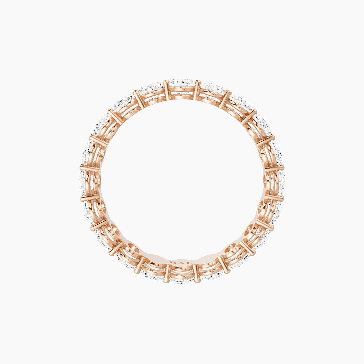 Classic Prong Eternity Ring | 18k Rose Gold 4.2 x 3 mm Oval White Lab Diamond