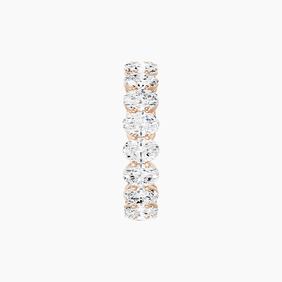 Classic Prong Eternity Ring | 18k Rose Gold 4.2 x 3 mm Oval White Lab Diamond
