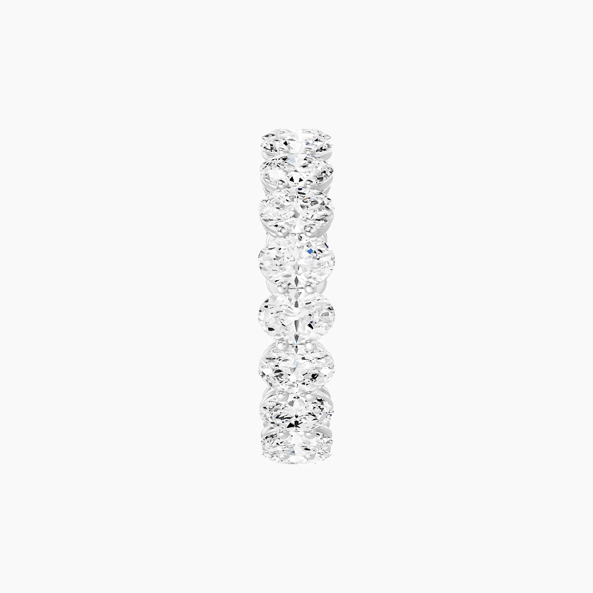 Classic Prong Eternity Ring | 18k White Gold 4.2 x 3 mm Oval White Lab Diamond