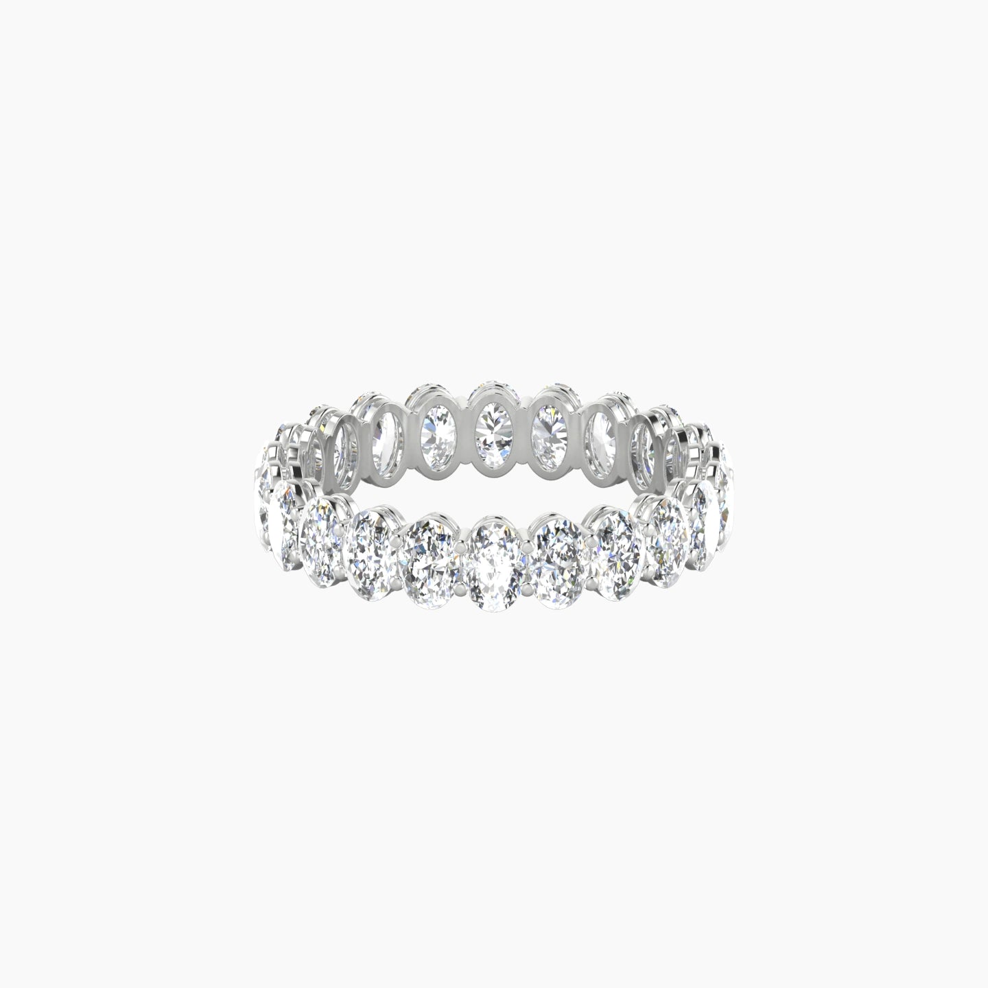 Classic Prong Eternity Ring | 18k White Gold 4 x 2.7 mm Oval Lab Diamond