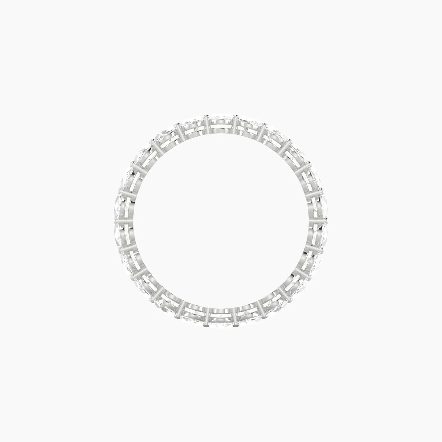 Classic Prong Eternity Ring | 18k White Gold 4 x 2.7 mm Oval Lab Diamond