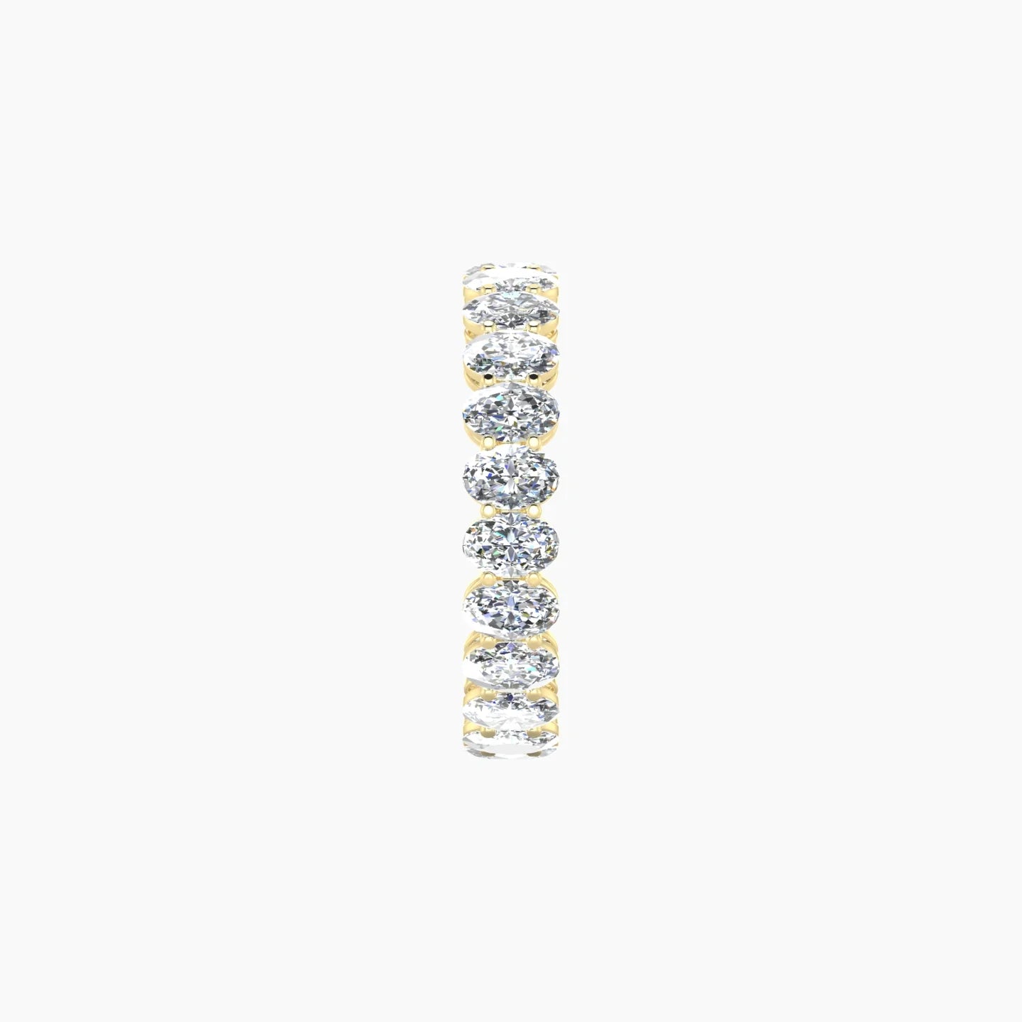 Classic Prong Eternity Ring | 18k Yellow Gold 4 x 2.7 mm Oval Lab Diamond