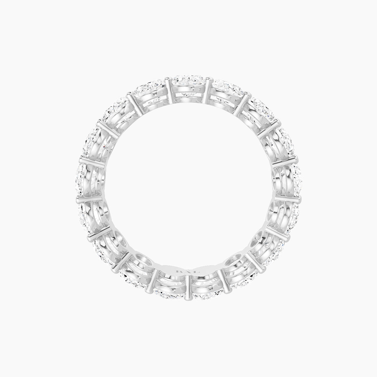 Classic Prong Eternity Ring | 18k White Gold 5.4 x 3.8 mm Oval White Lab Diamond