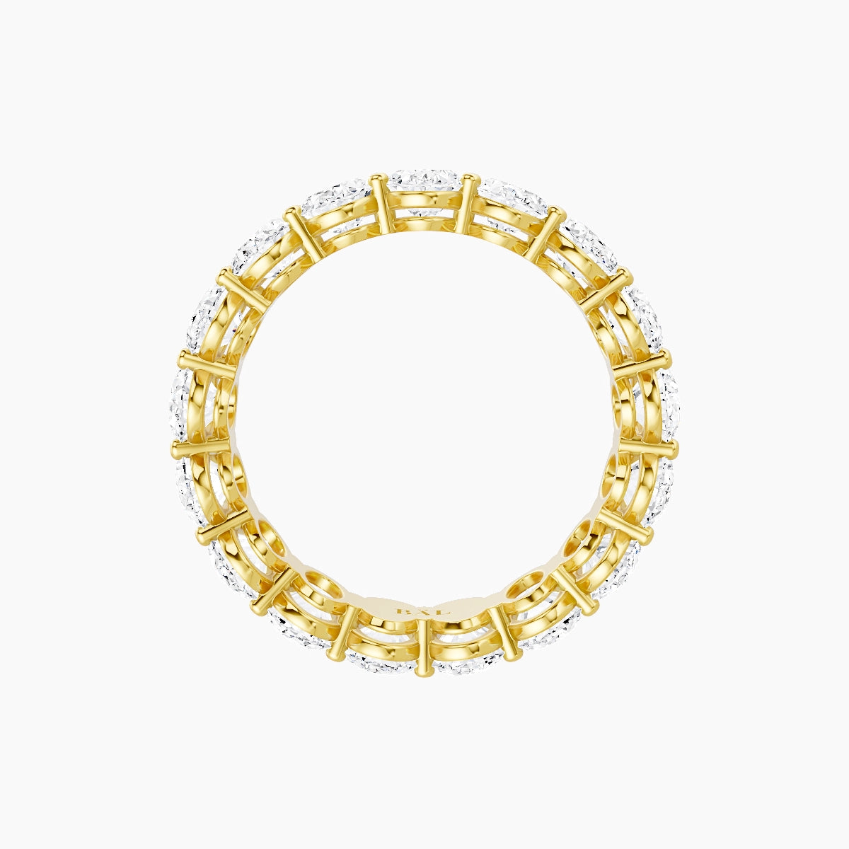 Classic Prong Eternity Ring | 18k Yellow Gold 5.4 x 3.8 mm Oval White Lab Diamond