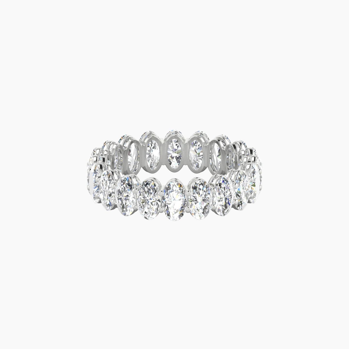 Classic Prong Eternity Ring | 18k White Gold 5 x 3 mm Oval Lab Diamond
