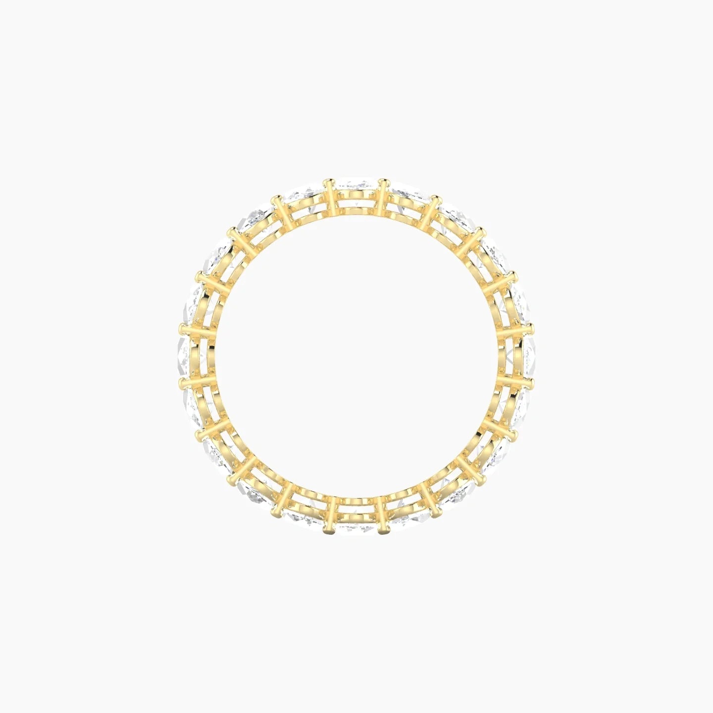Classic Prong Eternity Ring | 18k Yellow Gold 5 x 3 mm Oval Lab Diamond