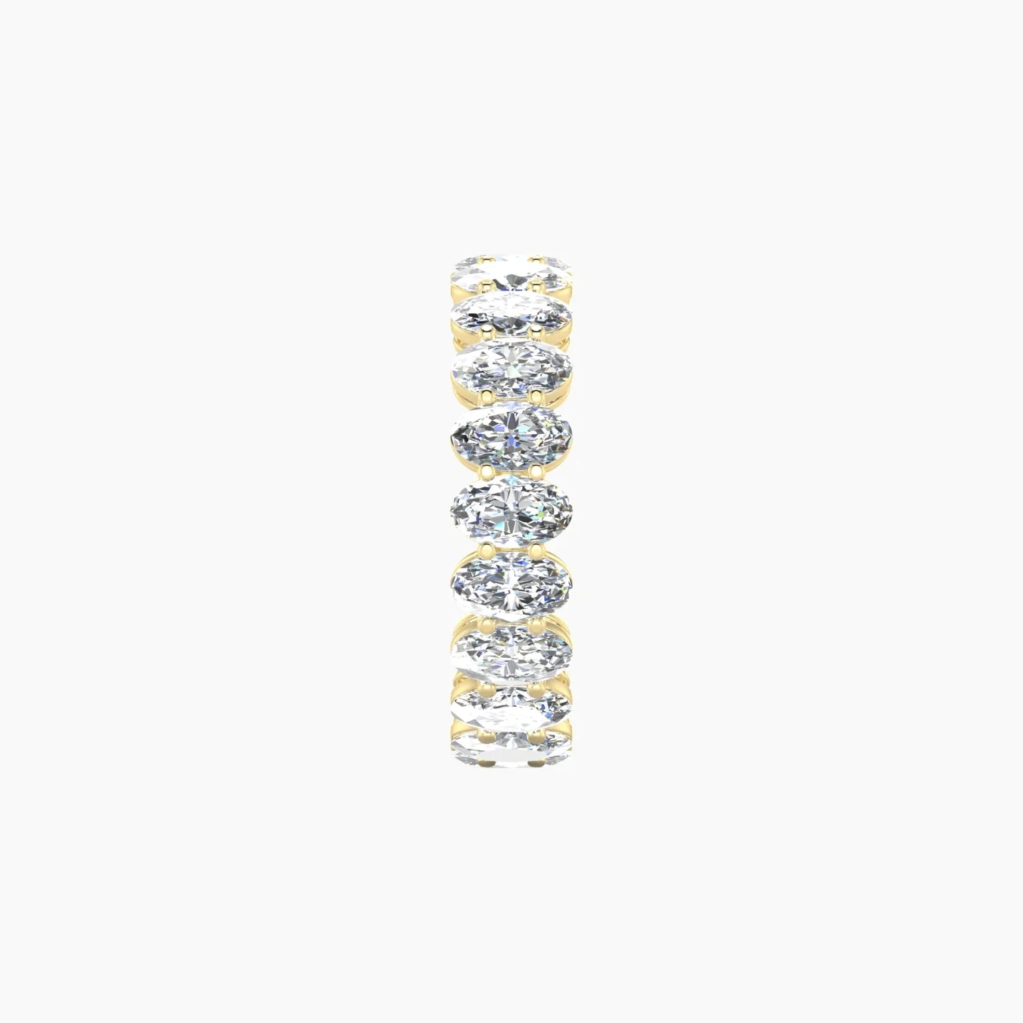 Classic Prong Eternity Ring | 18k Yellow Gold 5 x 3 mm Oval Lab Diamond