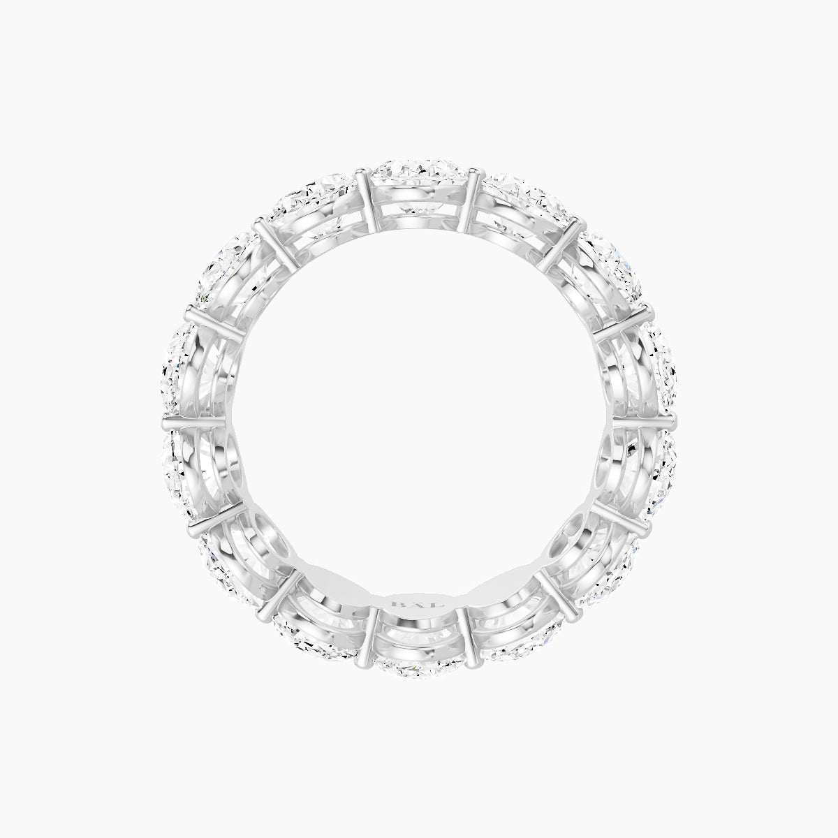 Classic Prong Eternity Ring | 18k White Gold 6.3 x 4.5 mm Oval White Lab Diamond