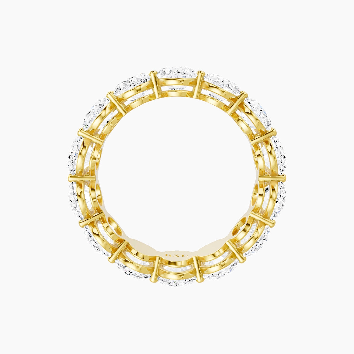 Classic Prong Eternity Ring | 18k Yellow Gold 6.3 x 4.5 mm Oval White Lab Diamond