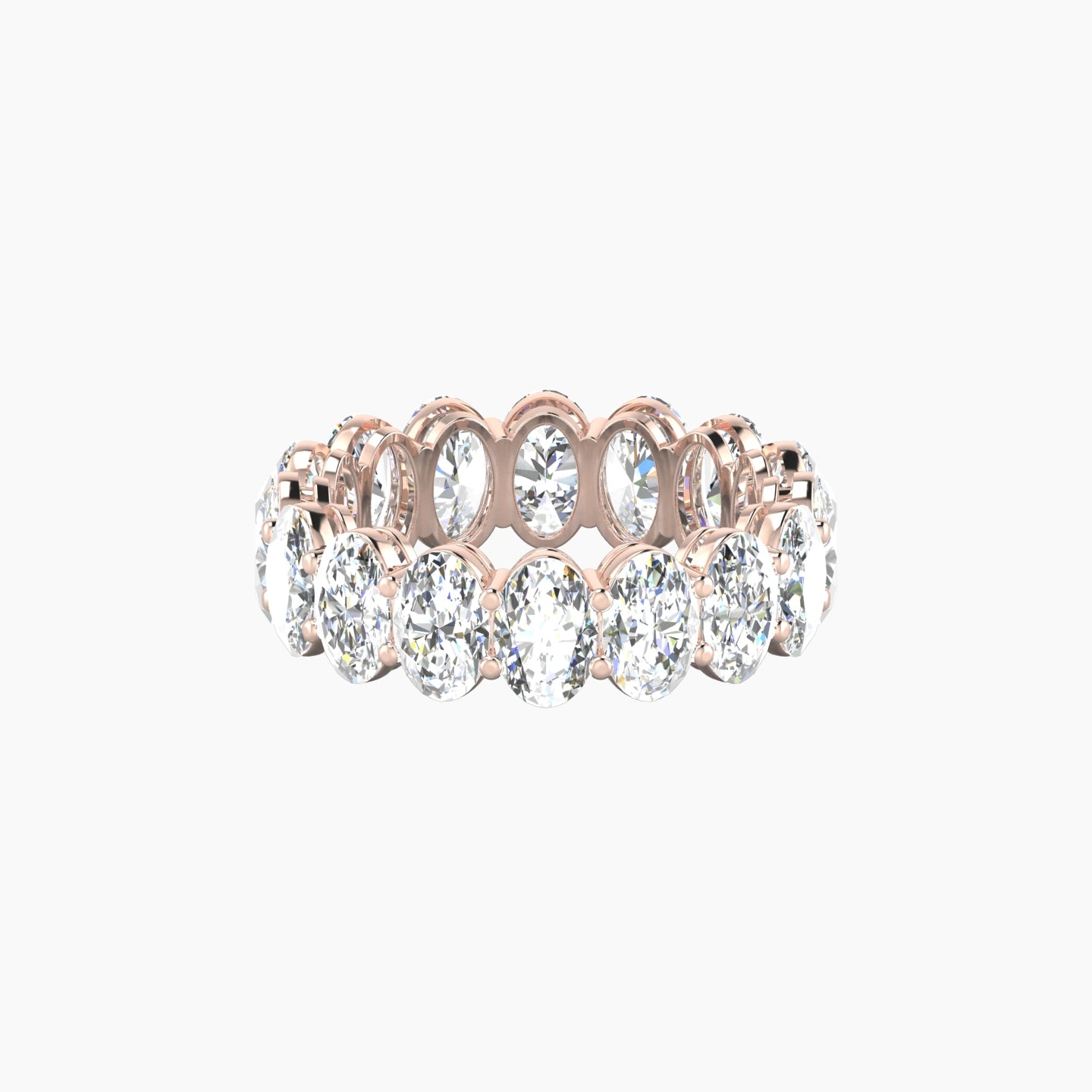 Classic Prong Eternity Ring | 18k Rose Gold 6 x 4 mm Oval Lab Diamond
