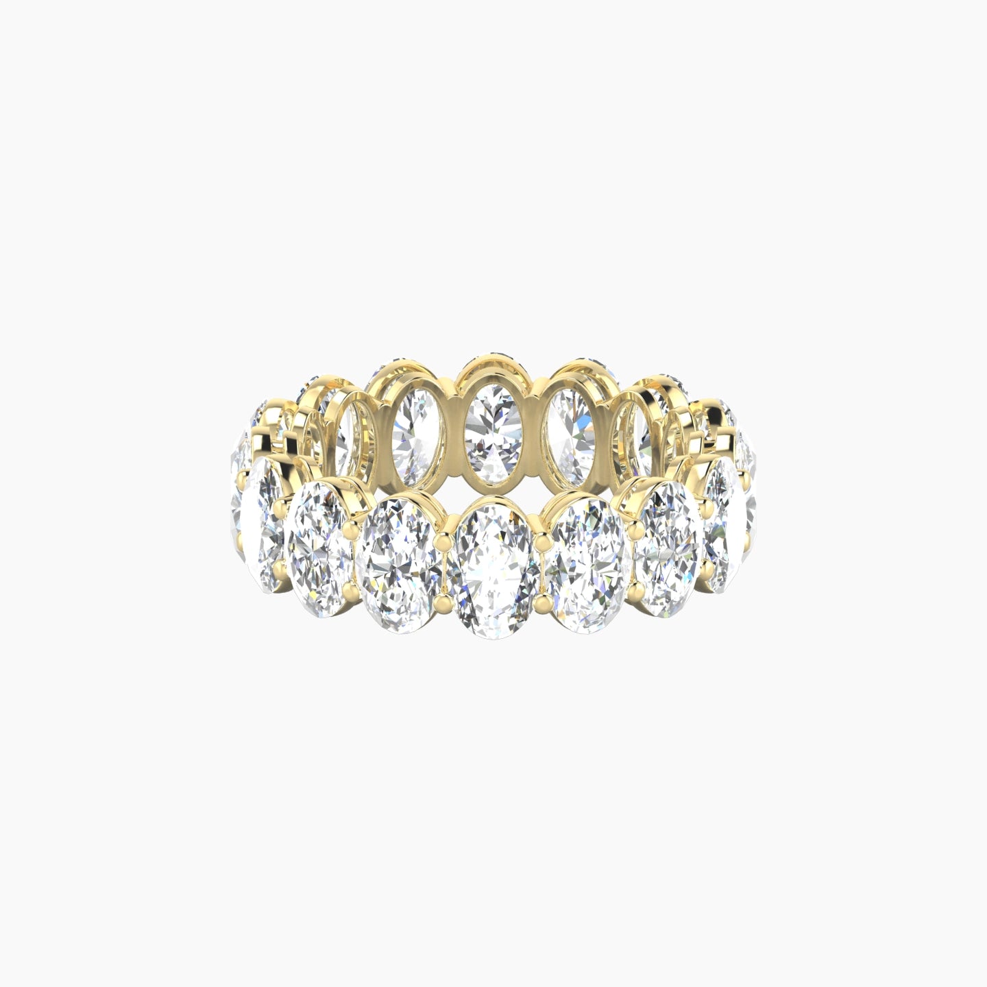 Classic Prong Eternity Ring | 18k Yellow Gold 6 x 4 mm Oval Lab Diamond