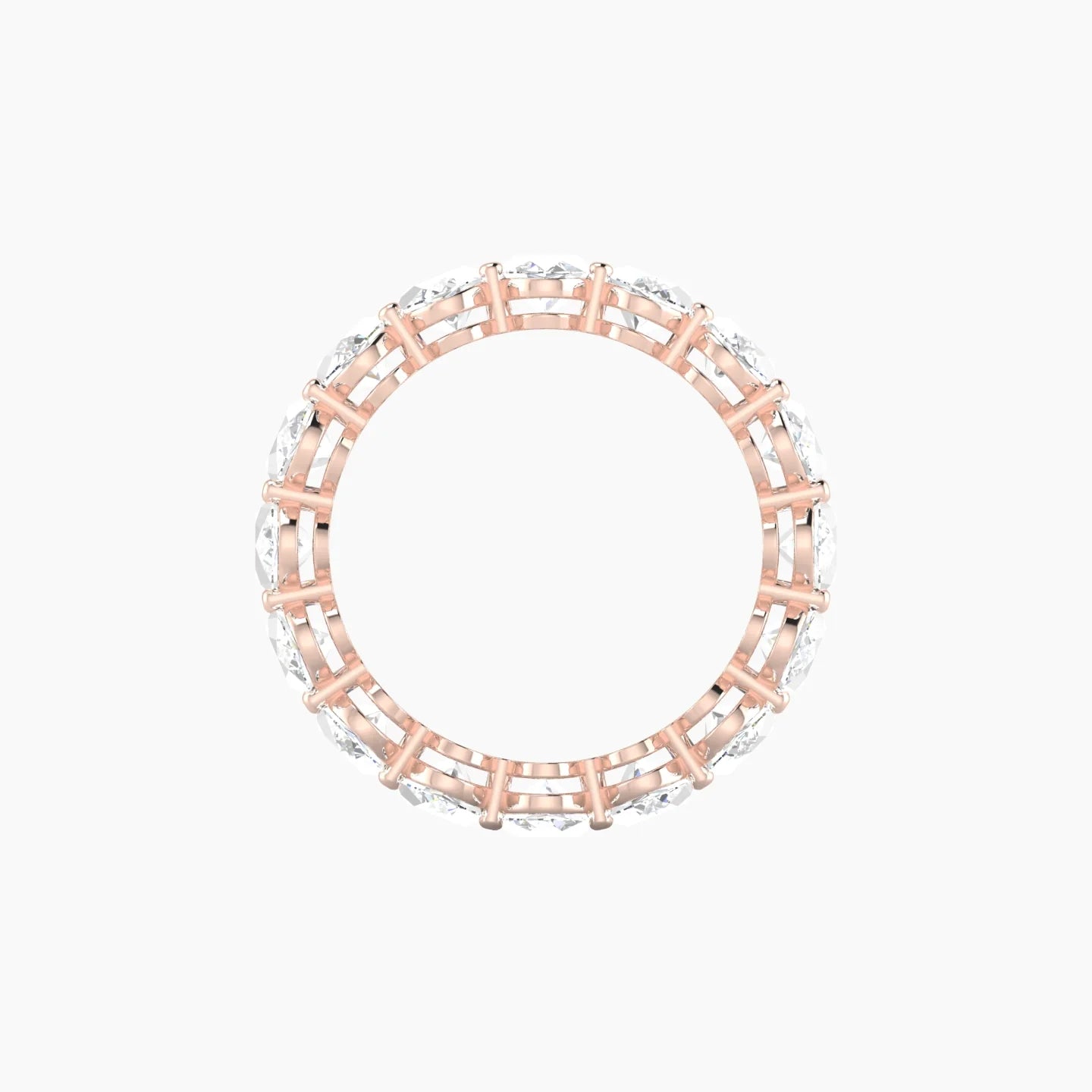 Classic Prong Eternity Ring | 18k Rose Gold 6 x 4 mm Oval Lab Diamond