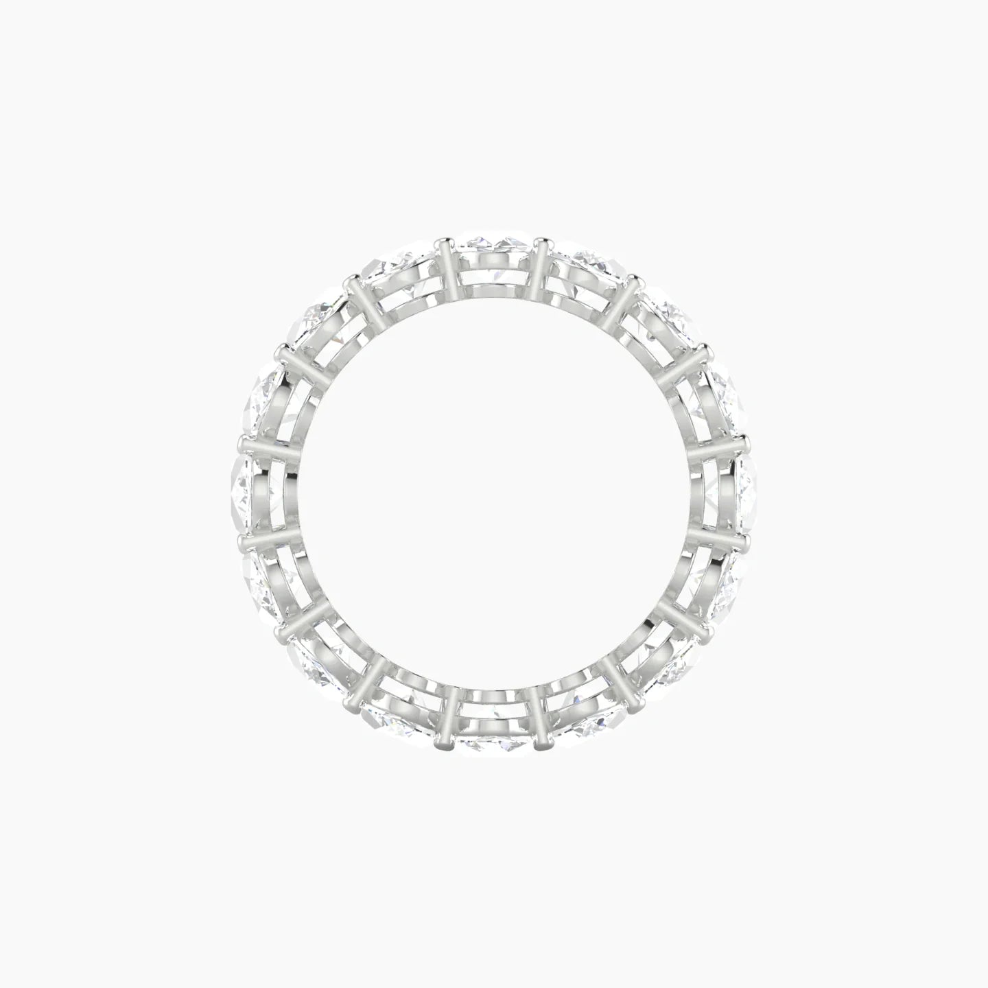 Classic Prong Eternity Ring | 18k White Gold 6 x 4 mm Oval Lab Diamond