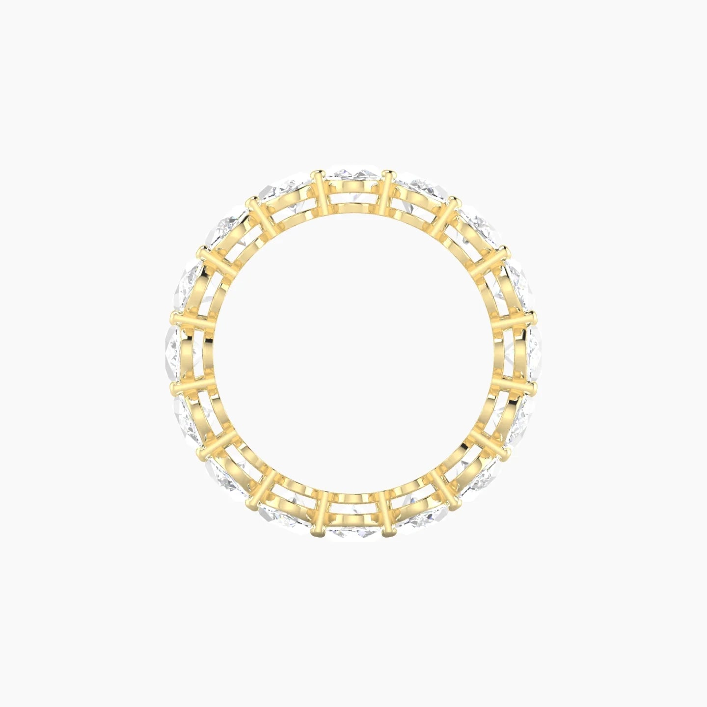 Classic Prong Eternity Ring | 18k Yellow Gold 6 x 4 mm Oval Lab Diamond
