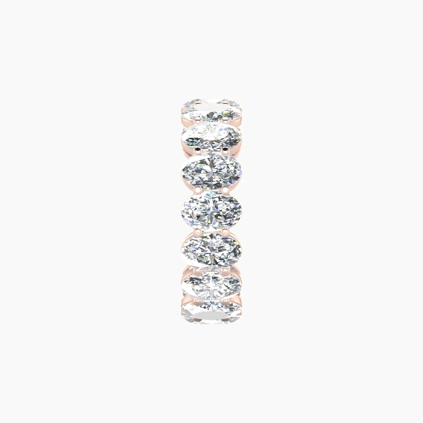 Classic Prong Eternity Ring | 18k Rose Gold 6 x 4 mm Oval Lab Diamond