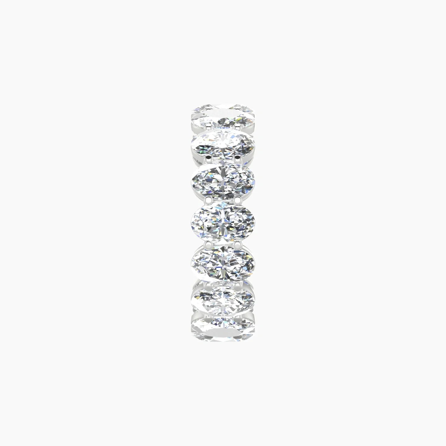 Classic Prong Eternity Ring | 18k White Gold 6 x 4 mm Oval Lab Diamond