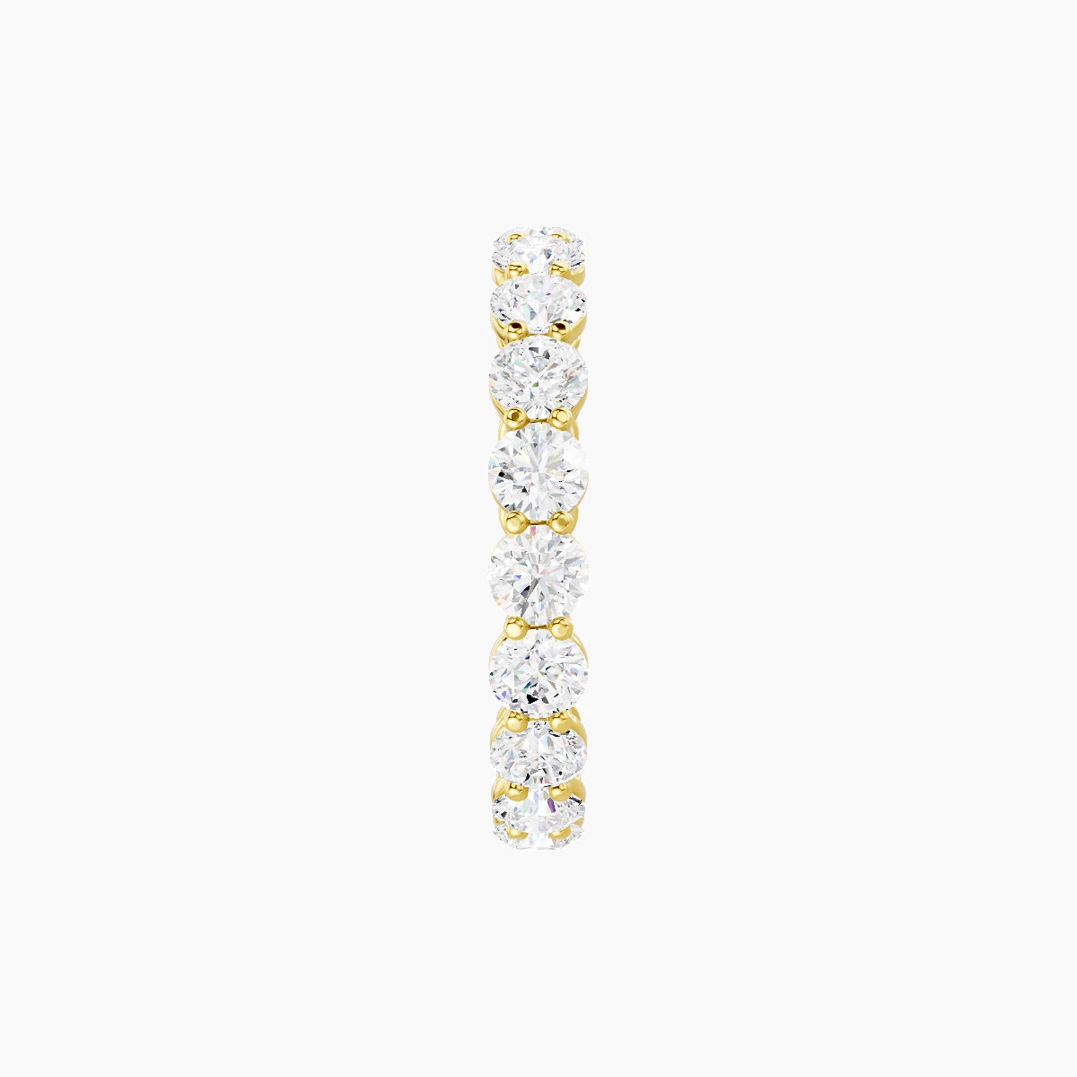 Classic Prong Eternity Ring | 18k Yellow Gold 3 mm Round White Lab Diamond
