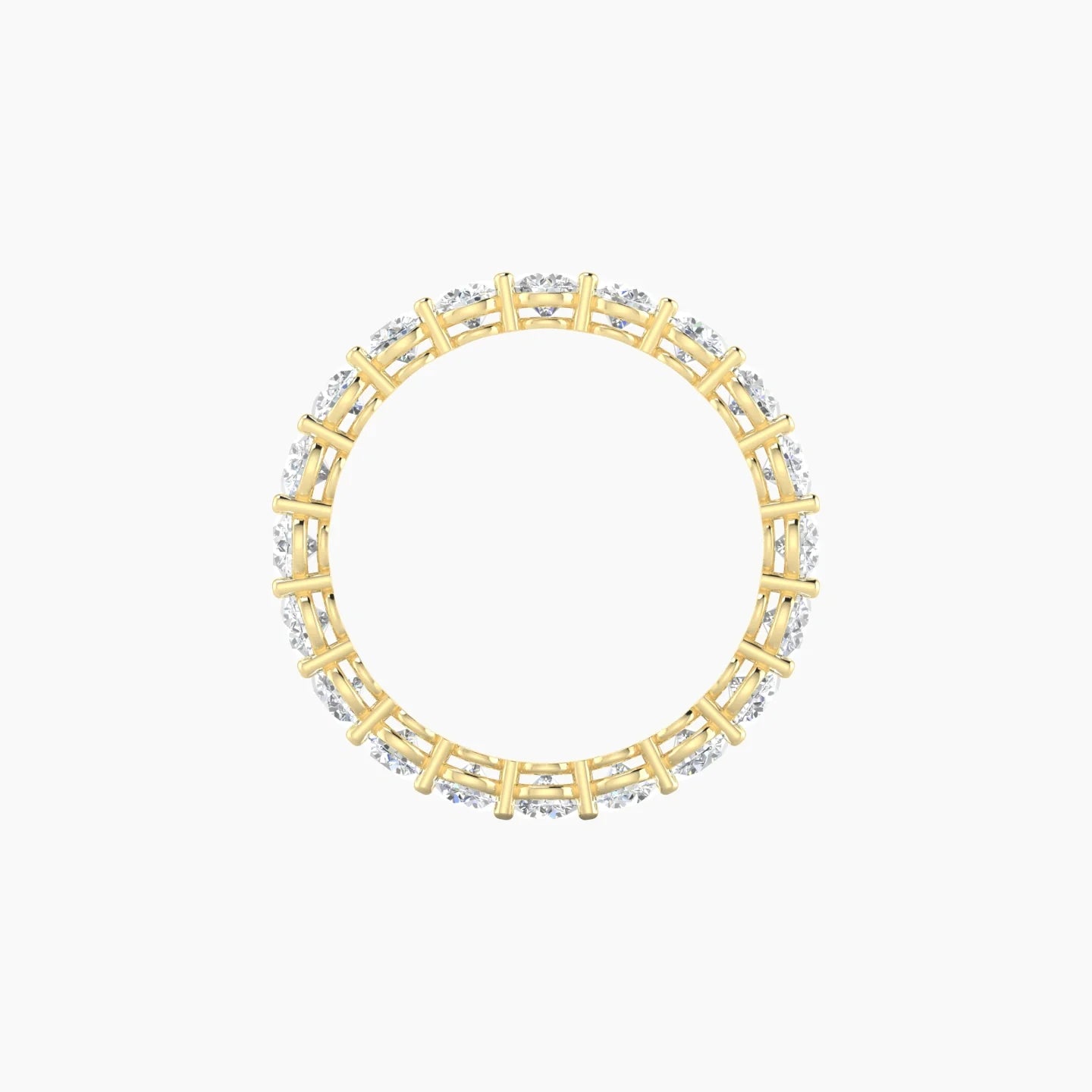 Classic Prong Eternity Ring | 18k Yellow Gold 3 mm Round Lab Diamond