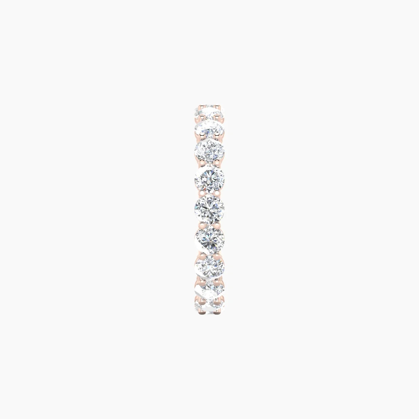 Classic Prong Eternity Ring | 18k Rose Gold 3 mm Round Lab Diamond