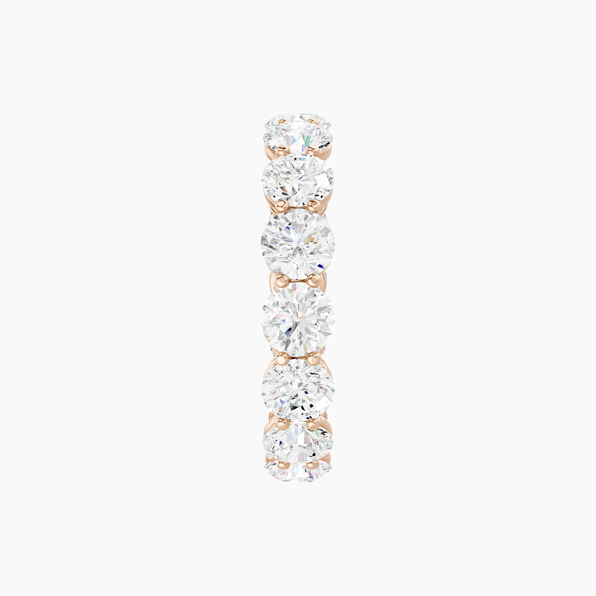 Classic Prong Eternity Ring | 18k Rose Gold 4 mm Round White Lab Diamond