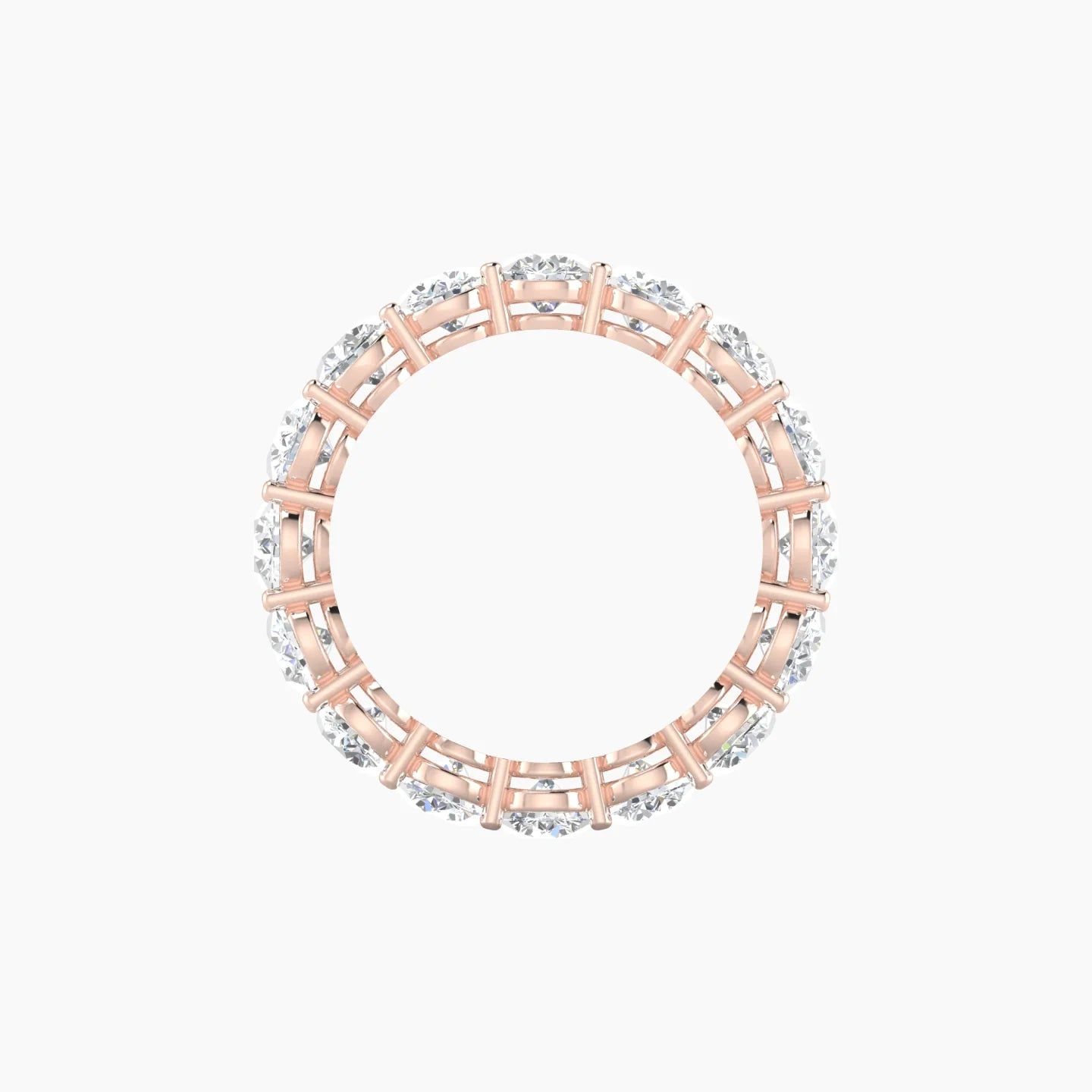 Classic Prong Eternity Ring | 18k Rose Gold 4 mm Round Lab Diamond