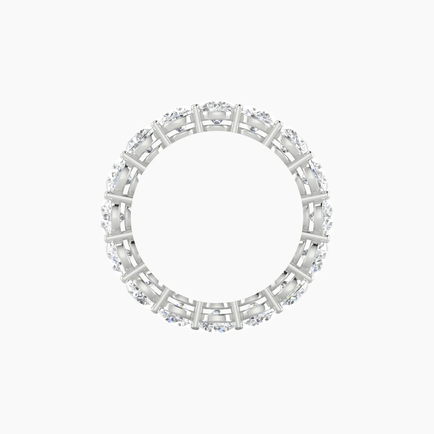 Classic Prong Eternity Ring | 18k White Gold 4 mm Round Lab Diamond