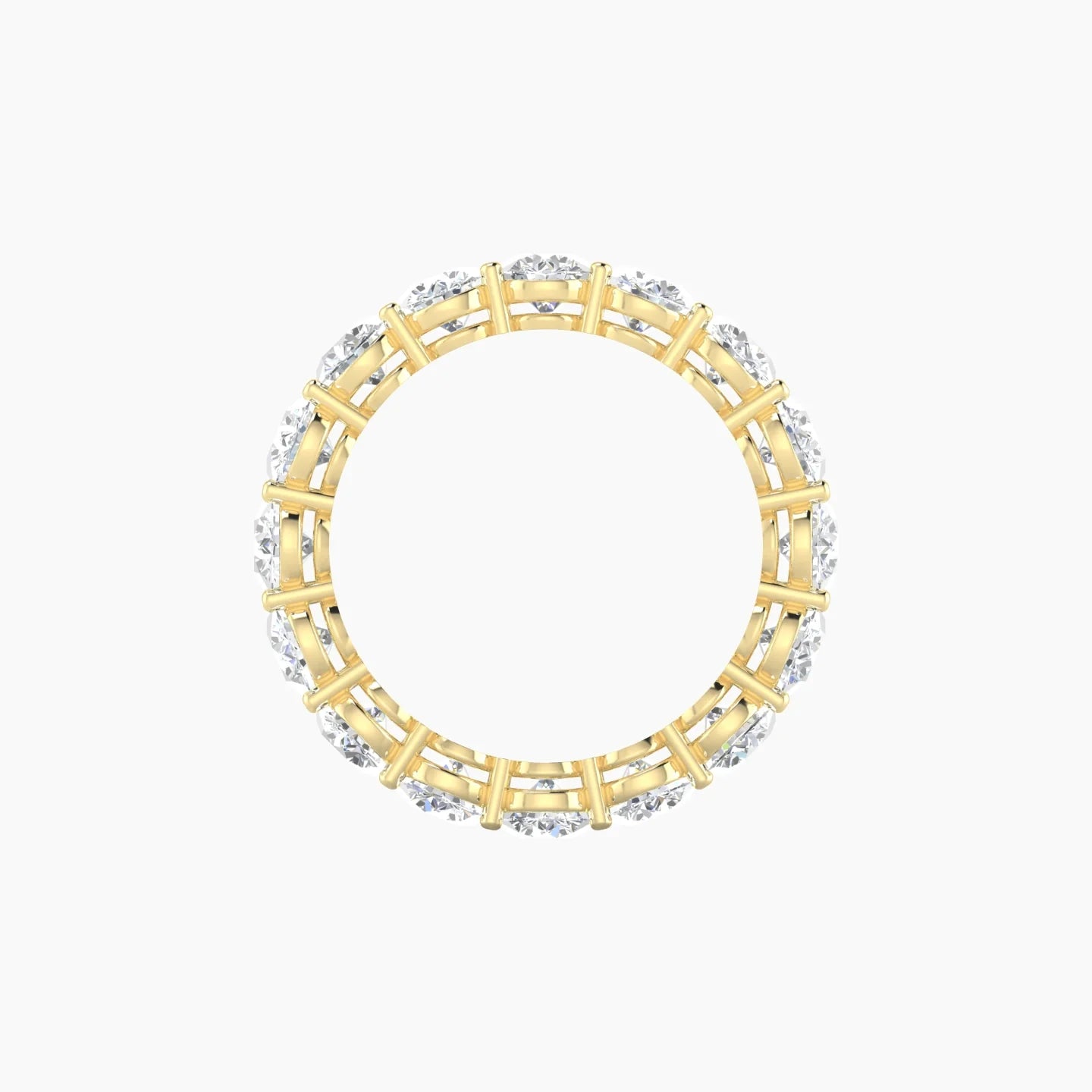 Classic Prong Eternity Ring | 18k Yellow Gold 4 mm Round Lab Diamond
