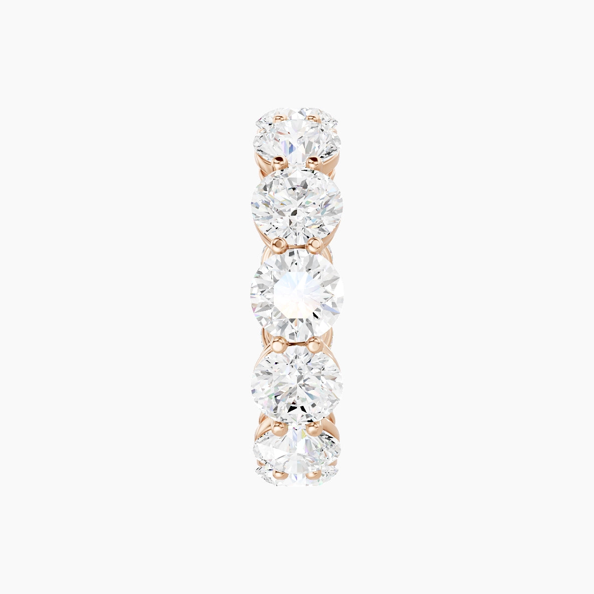 Classic Prong Eternity Ring | 18k Rose Gold 5 mm Round White Lab Diamond