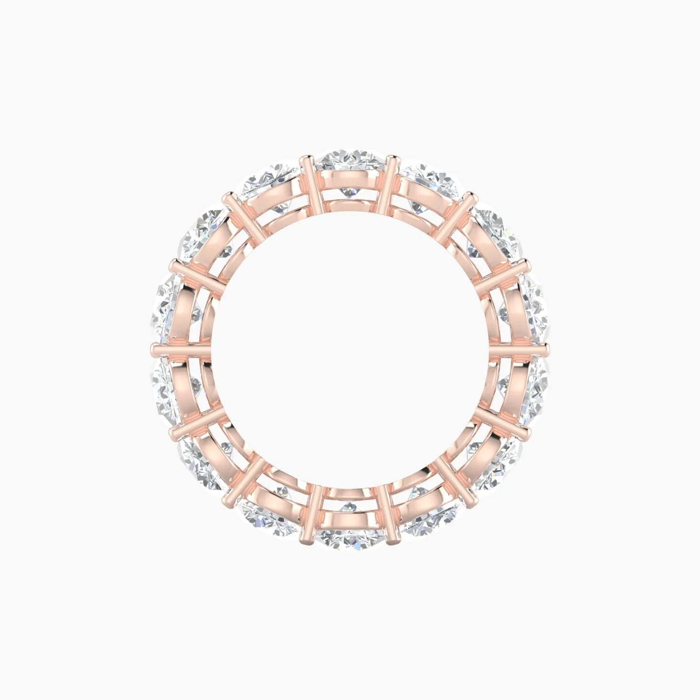 Classic Prong Eternity Ring | 18k Rose Gold 5 mm Round Lab Diamond