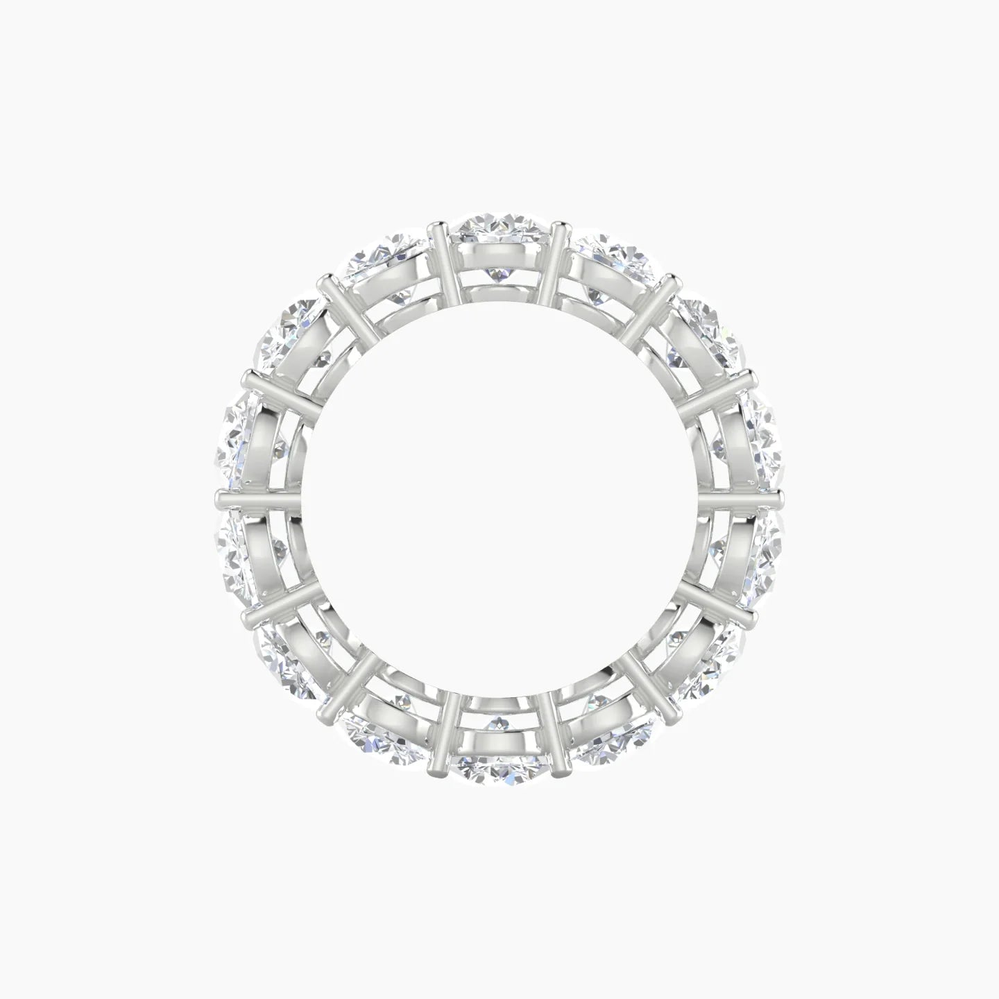 Classic Prong Eternity Ring | 18k White Gold 5 mm Round Lab Diamond