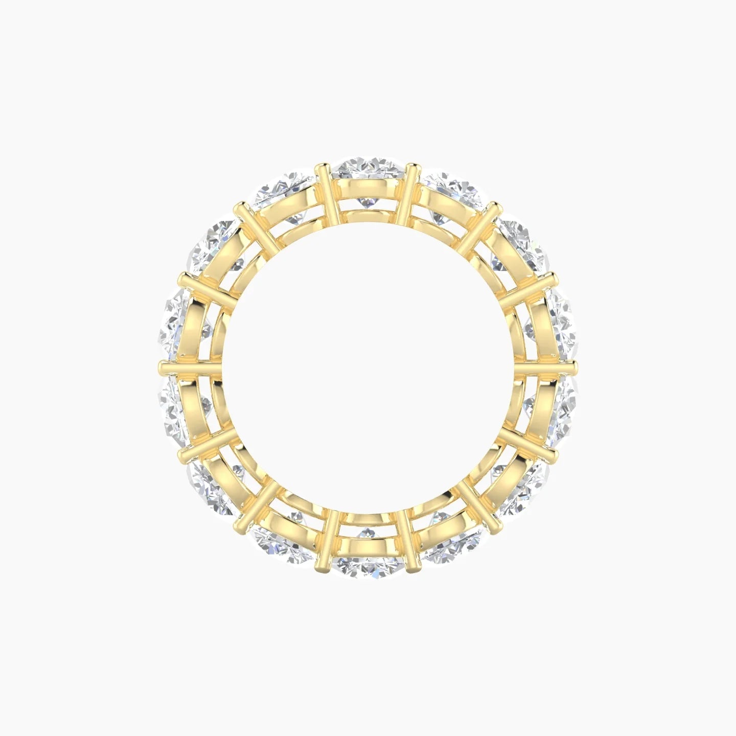 Classic Prong Eternity Ring | 18k Yellow Gold 5 mm Round Lab Diamond