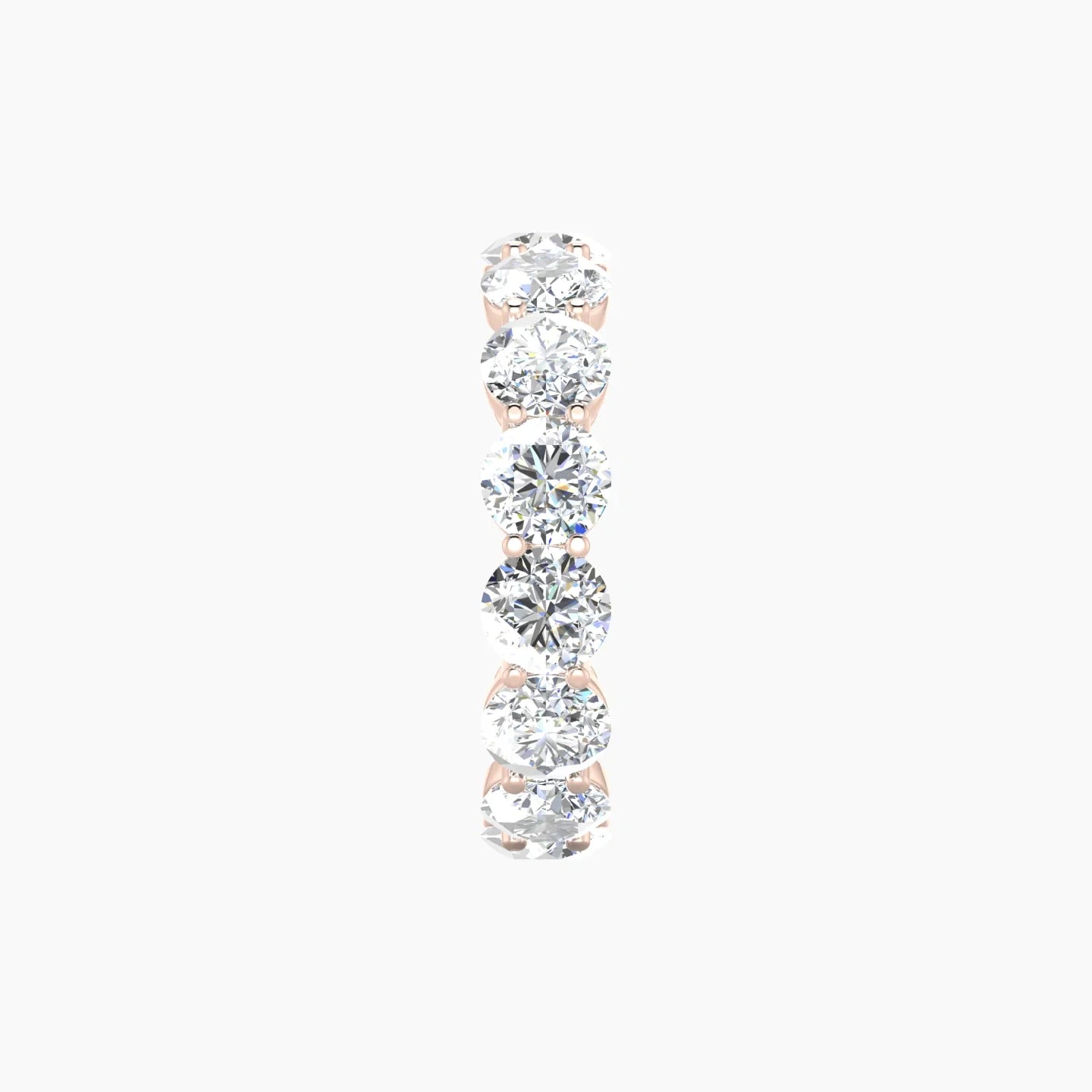 Classic Prong Eternity Ring | 18k Rose Gold 5 mm Round Lab Diamond