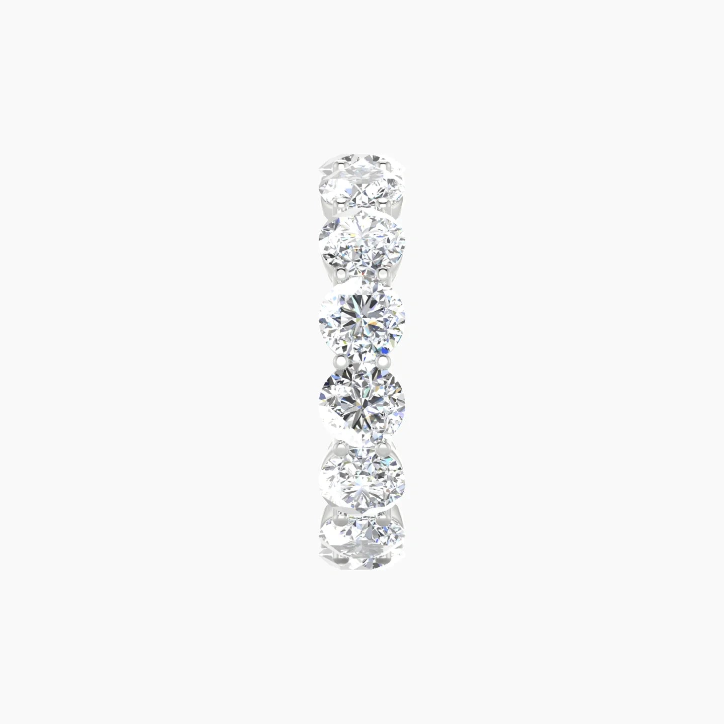 Classic Prong Eternity Ring | 18k White Gold 5 mm Round Lab Diamond