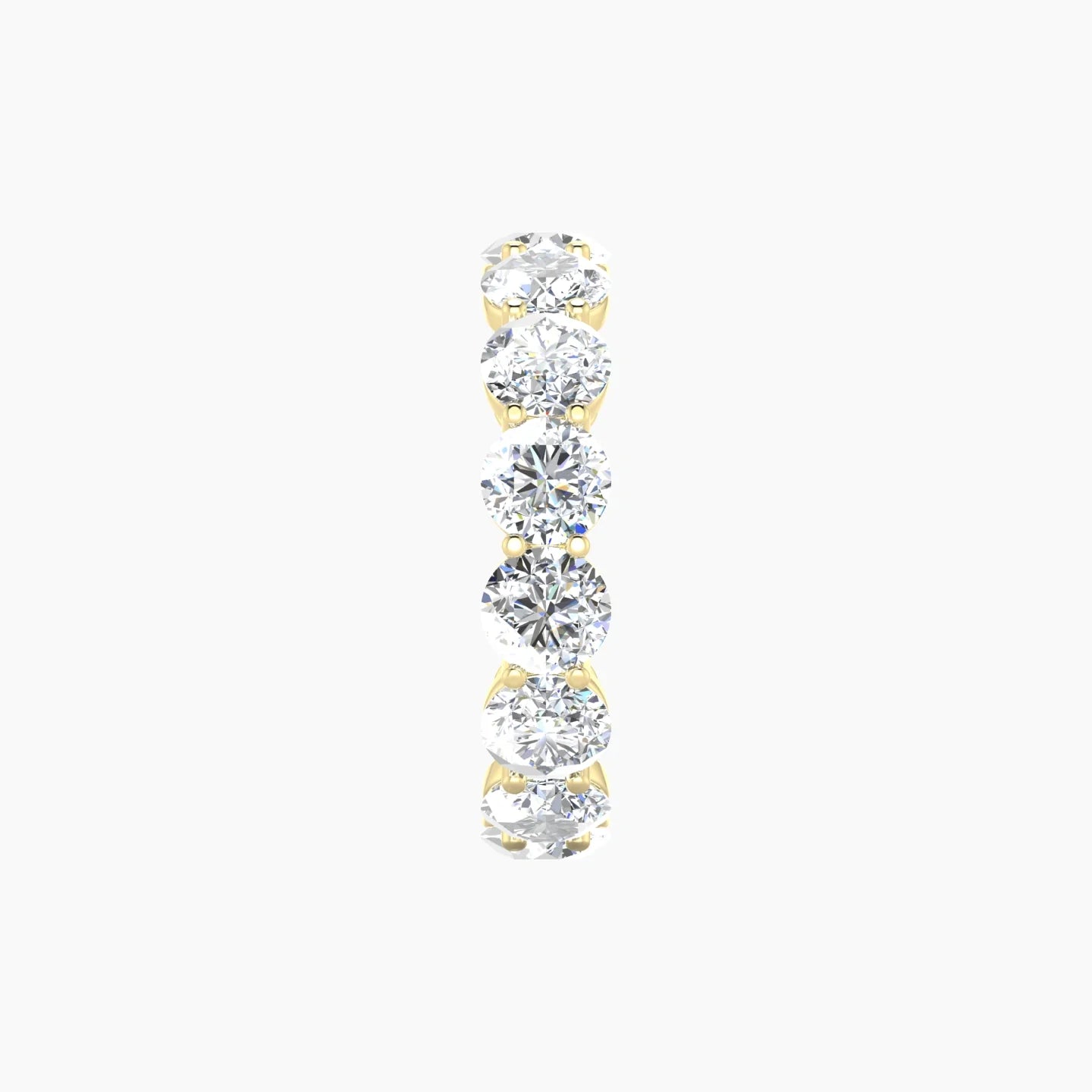 Classic Prong Eternity Ring | 18k Yellow Gold 5 mm Round Lab Diamond