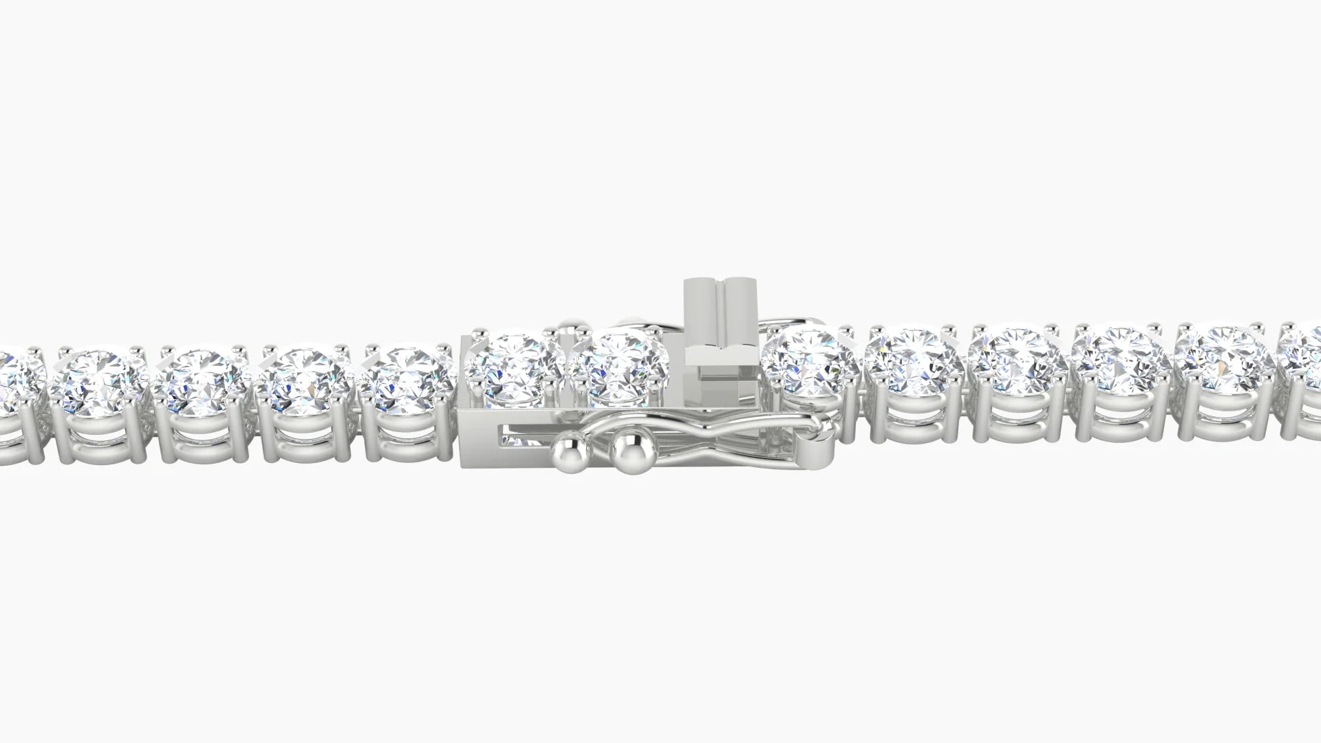 Classic Prong Setting | 18k White Gold 3.4 mm White Lab Diamond Round Tennis Bracelet