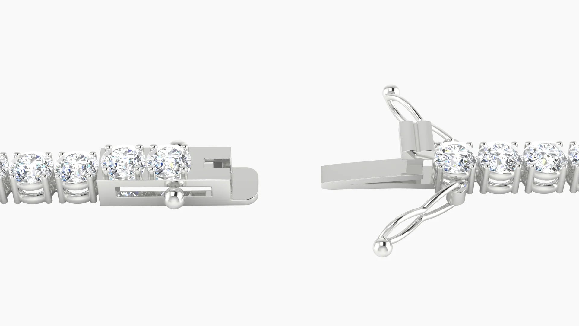Classic Prong Setting | 18k White Gold 3.4 mm White Lab Diamond Round Tennis Bracelet