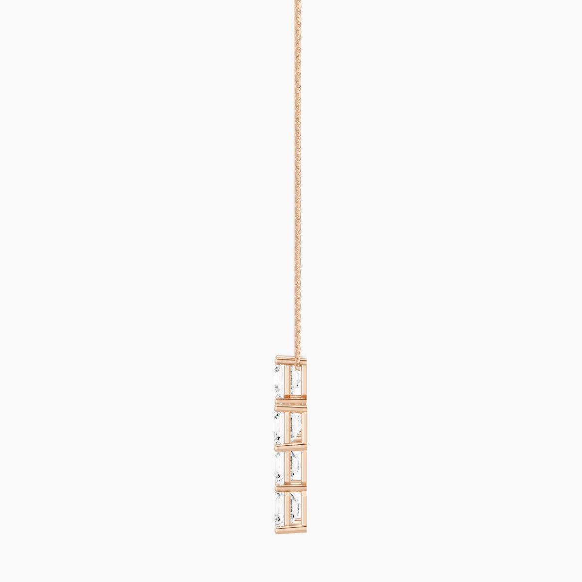 Cross | 18k Rose Gold 1 ct White Lab Diamond Asscher Pendant