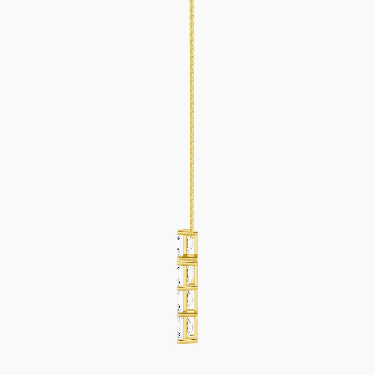 Cross | 18k Yellow Gold 1 ct White Lab Diamond Asscher Pendant