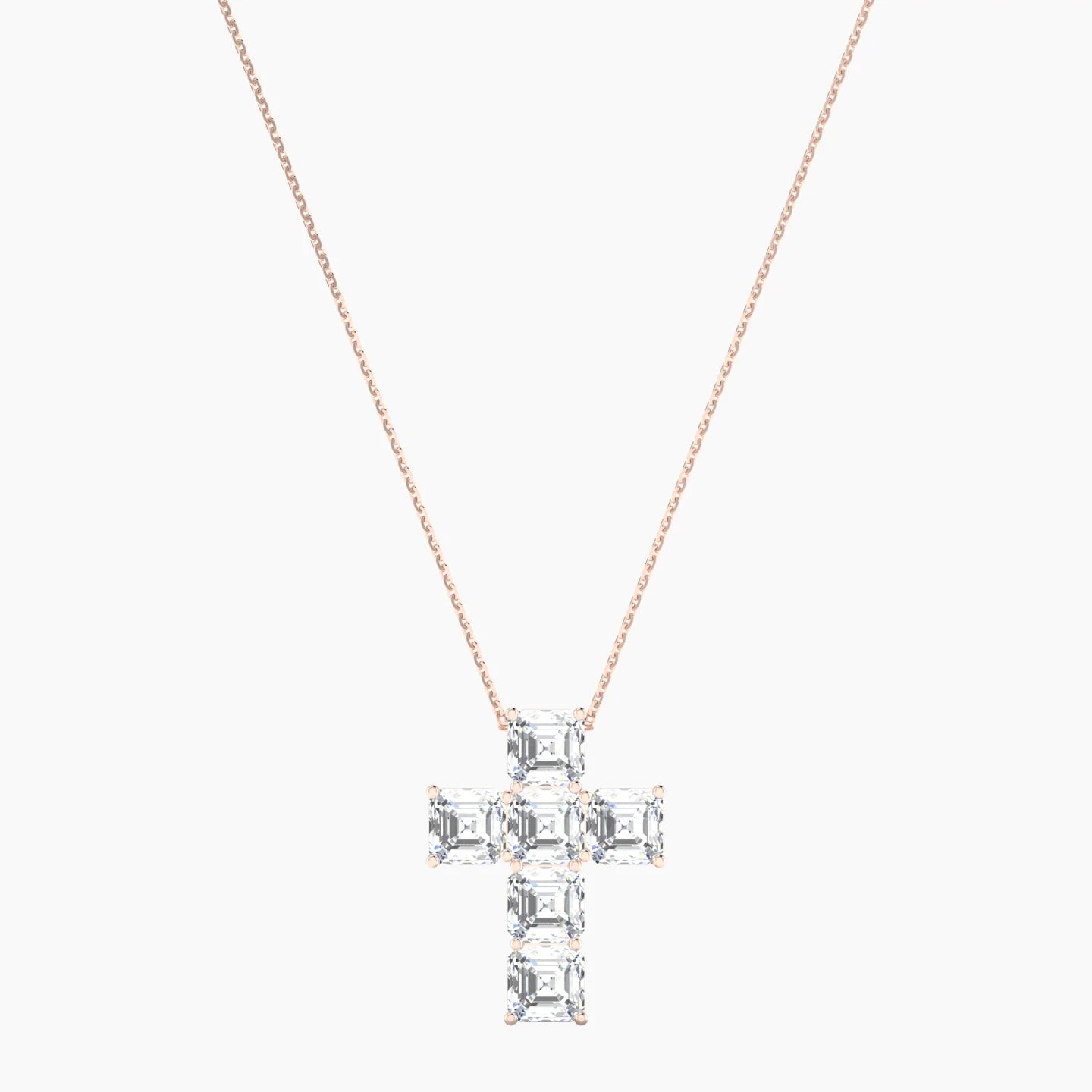 Cross | 18k Rose Gold 1 ct Lab Diamond Asscher Cut Pendant