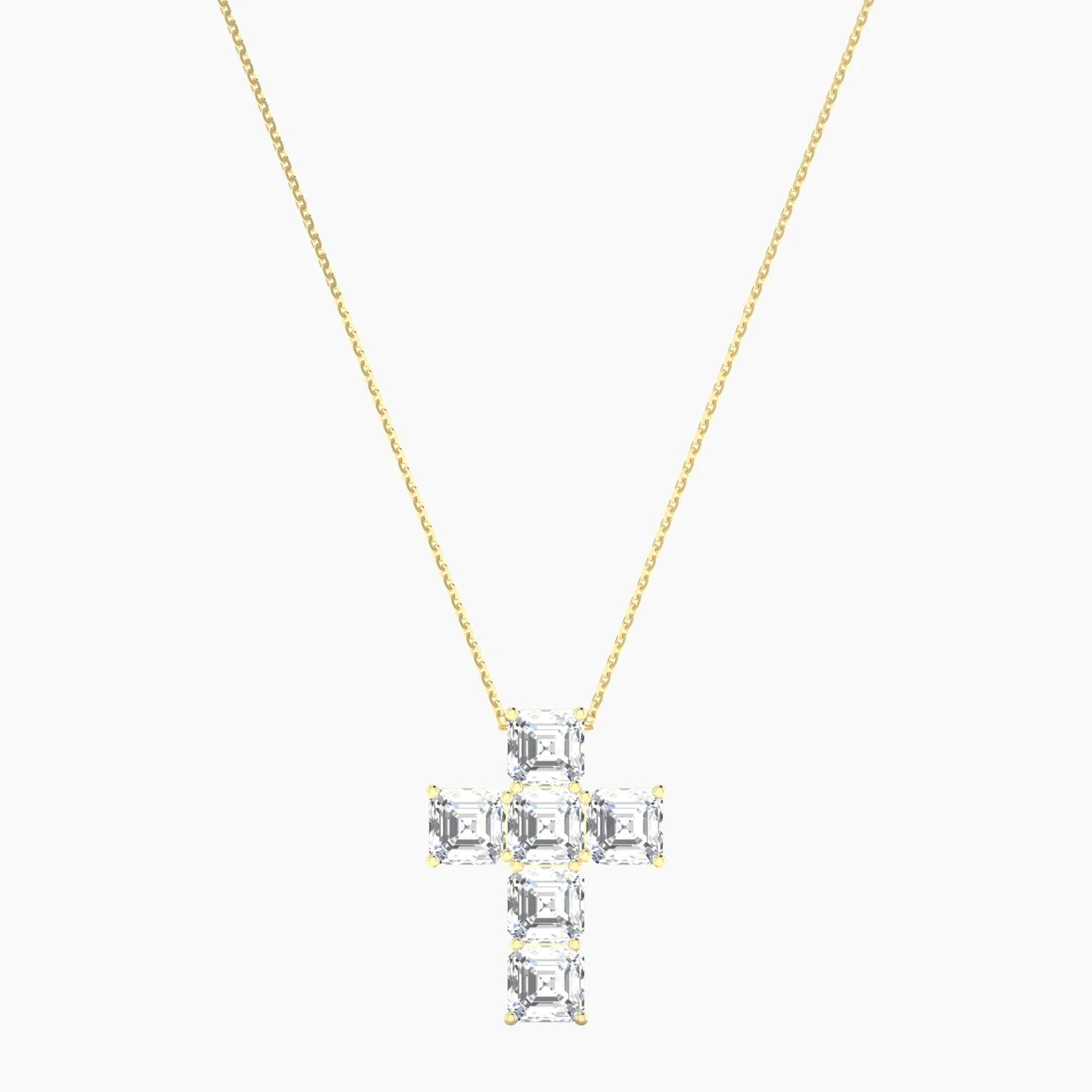 Cross | 18k Yellow Gold 1 ct Lab Diamond Asscher Cut Pendant