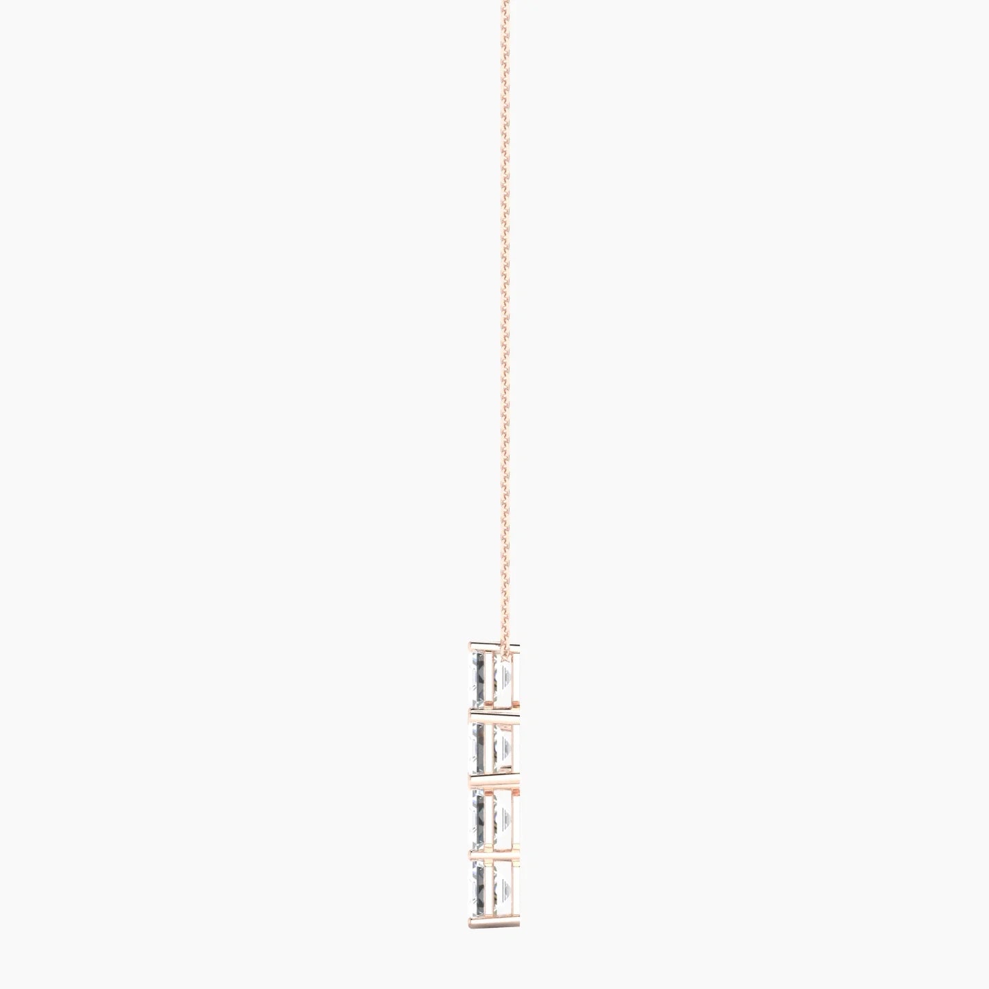Cross | 18k Rose Gold 1 ct Lab Diamond Asscher Cut Pendant