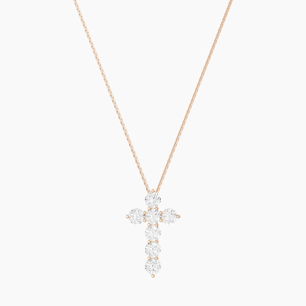 Cross | 18k Rose Gold 0.25 ct White Lab Diamond Round Pendant
